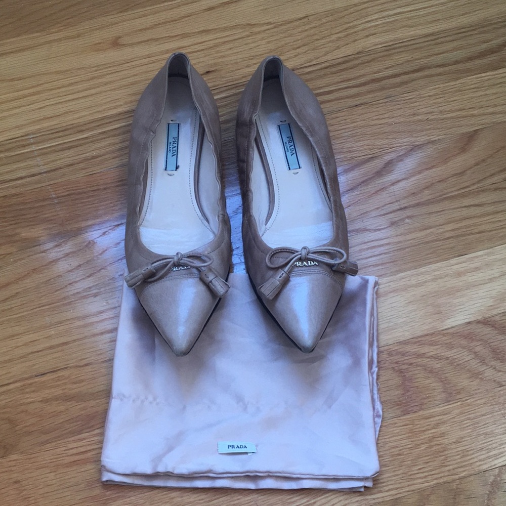 Lightly worn real Prada ballet flats